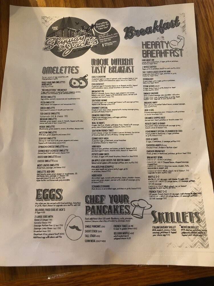 Skyway Jack's II - St Petersburg, FL menu_pic