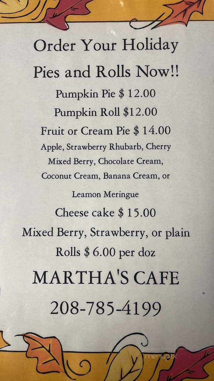 Martha's Cafe - Blackfoot, ID menu_pic