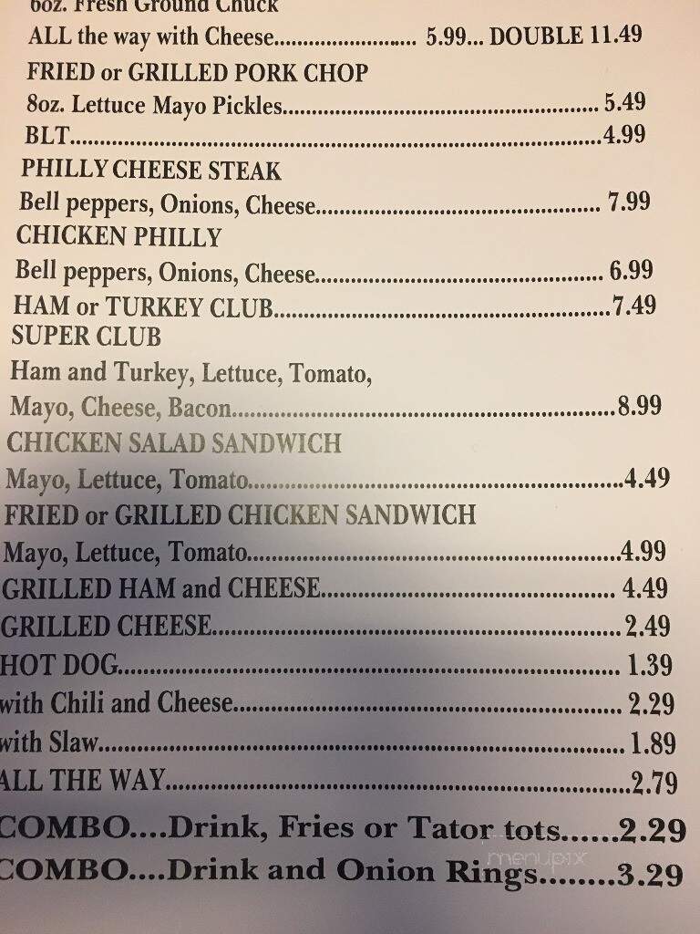 Front Porch - Gordon, GA menu_pic