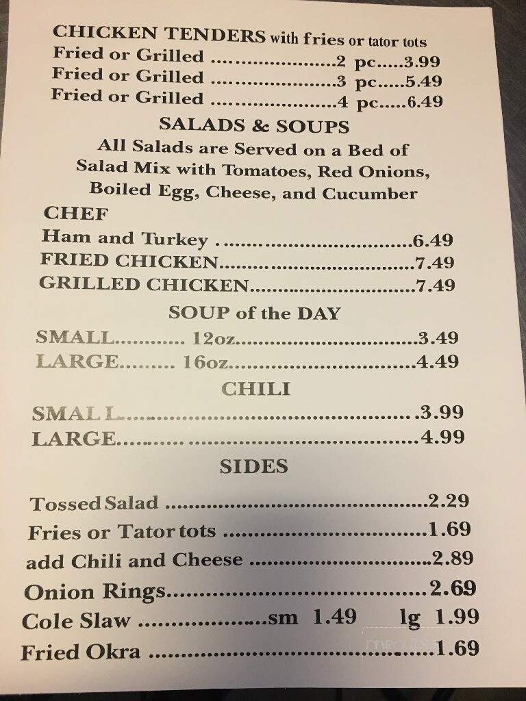 Front Porch - Gordon, GA menu_pic