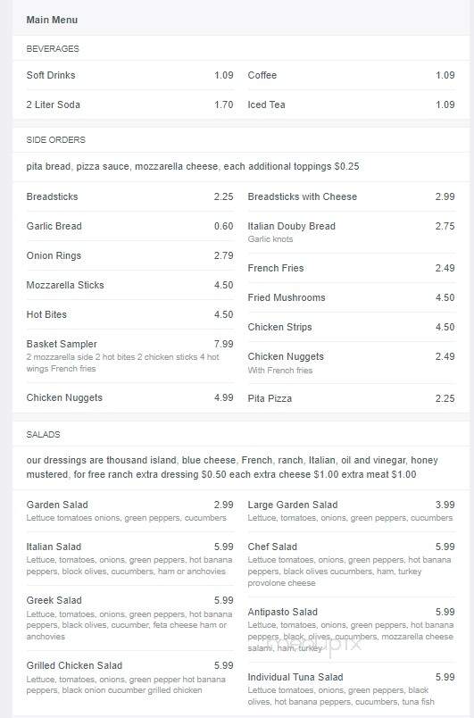 Aly's Family Italian Restaurant - Christiansburg, VA menu_pic