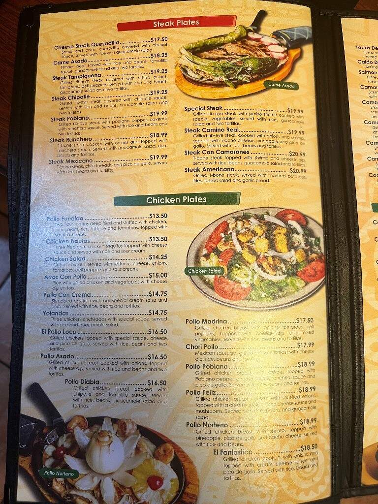 Camino Real Mexican Restuarant II - North Syracuse, NY menu_pic