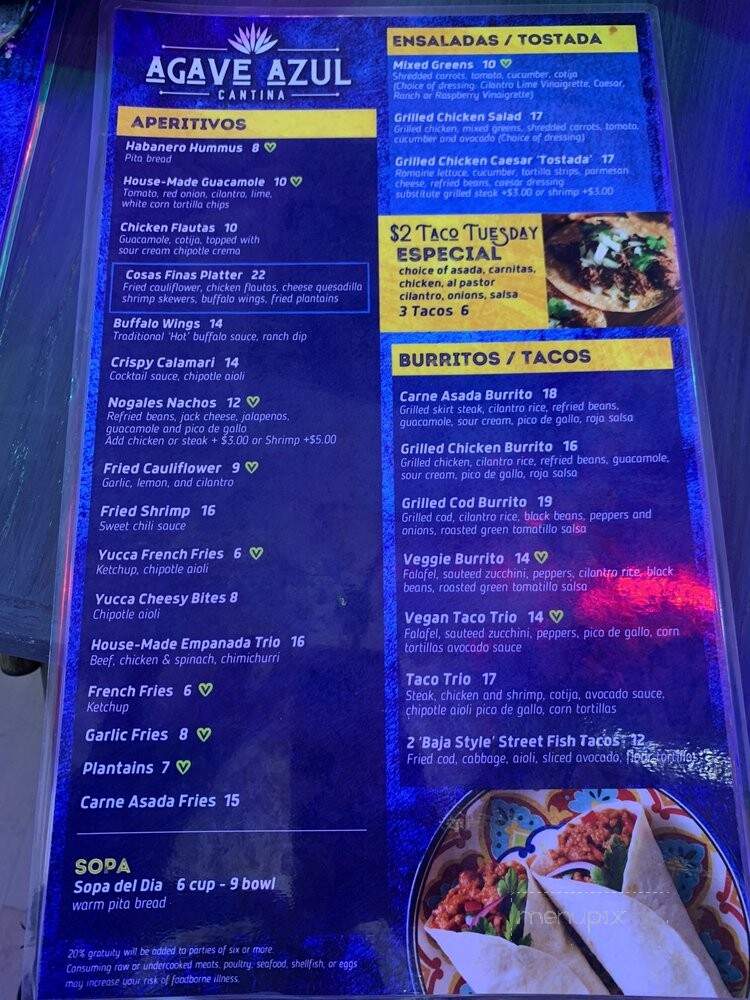 Agave Azul Cantina - Hermosa Beach, CA menu_pic