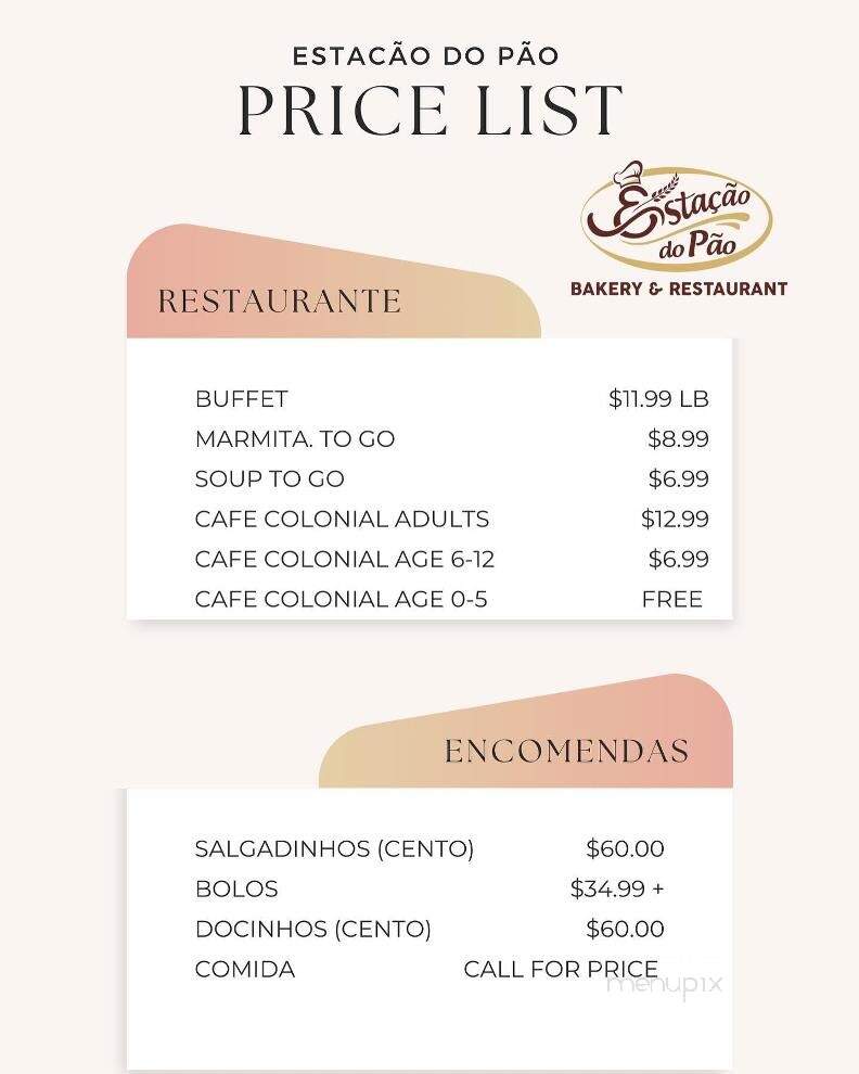 Estacao Do Pao Bakery & Resturant - Boca Raton, FL menu_pic