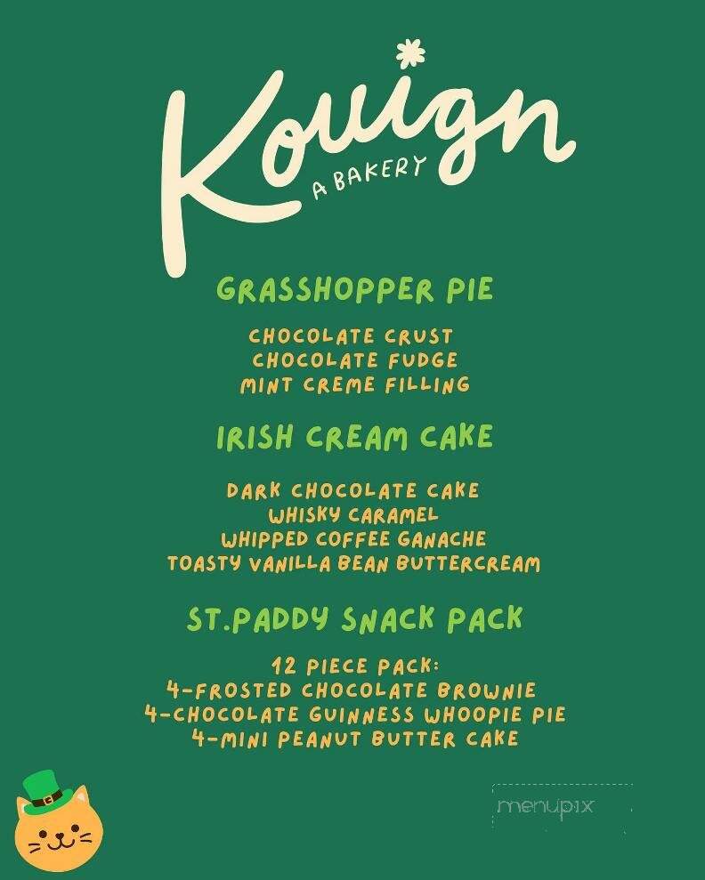 Kouign Bakery - Wallingford, CT menu_pic