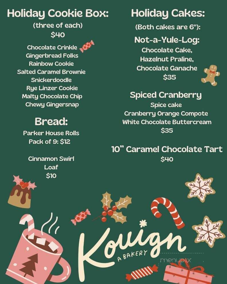 Kouign Bakery - Wallingford, CT menu_pic