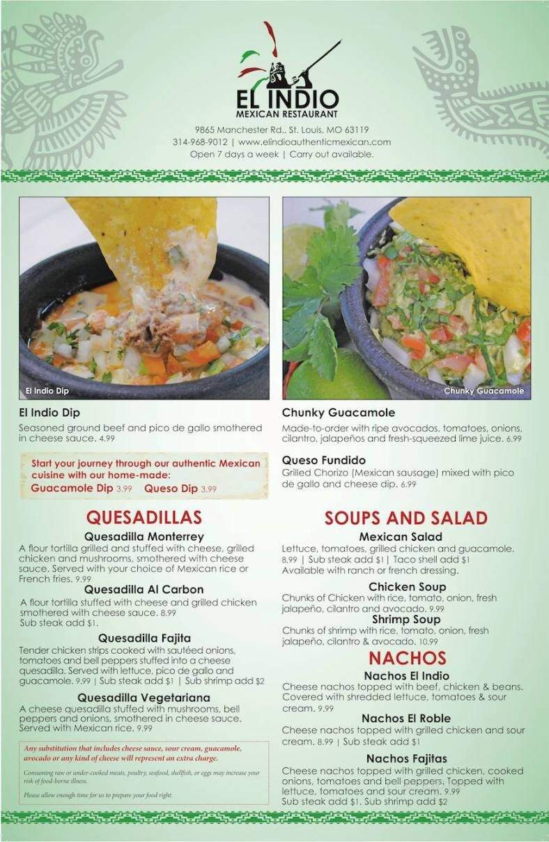 El Indio - Nashville, IL menu_pic