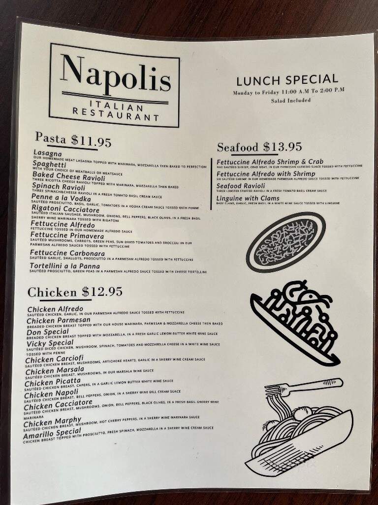 Napoli's - Amarillo, TX menu_pic