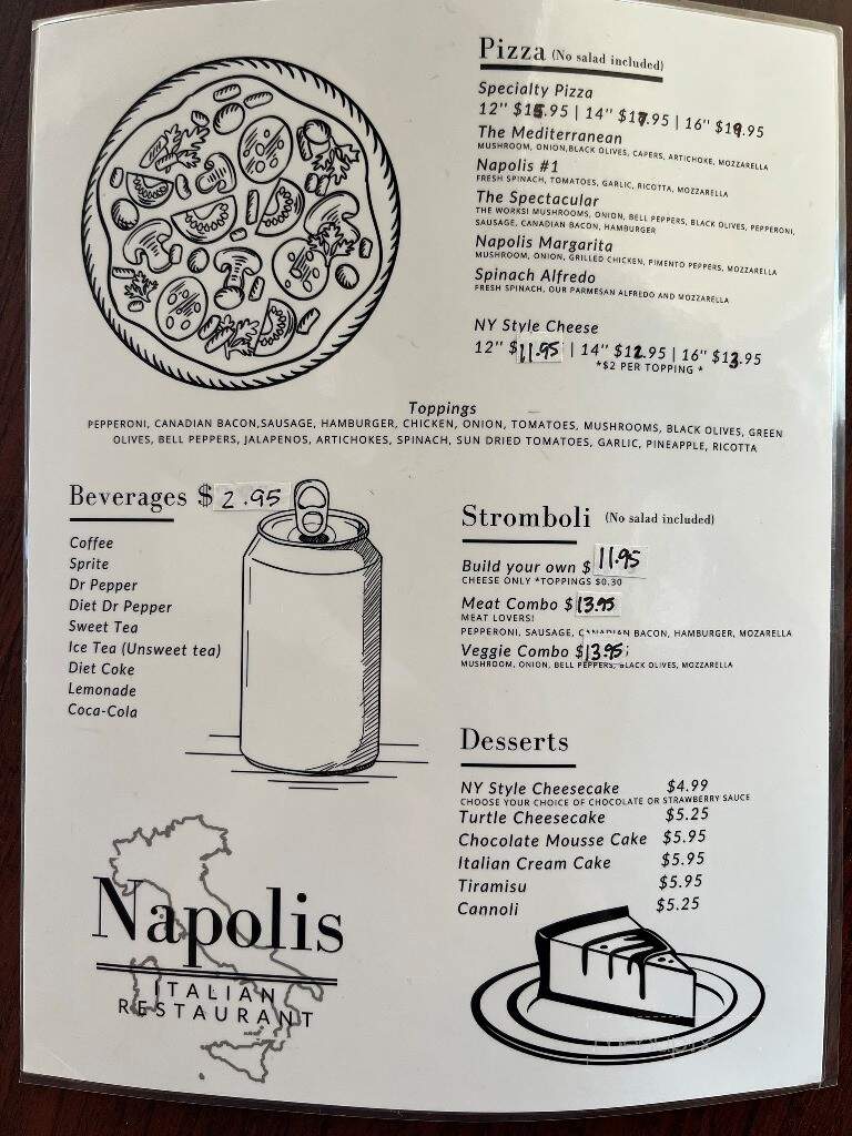 Napoli's - Amarillo, TX menu_pic