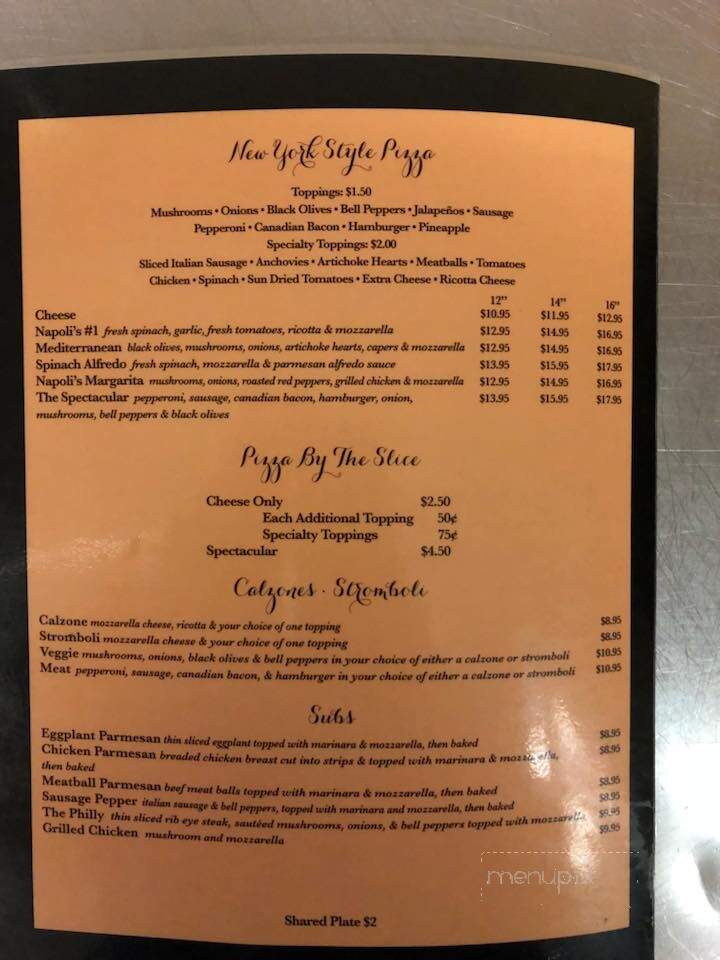 Napoli's - Amarillo, TX menu_pic