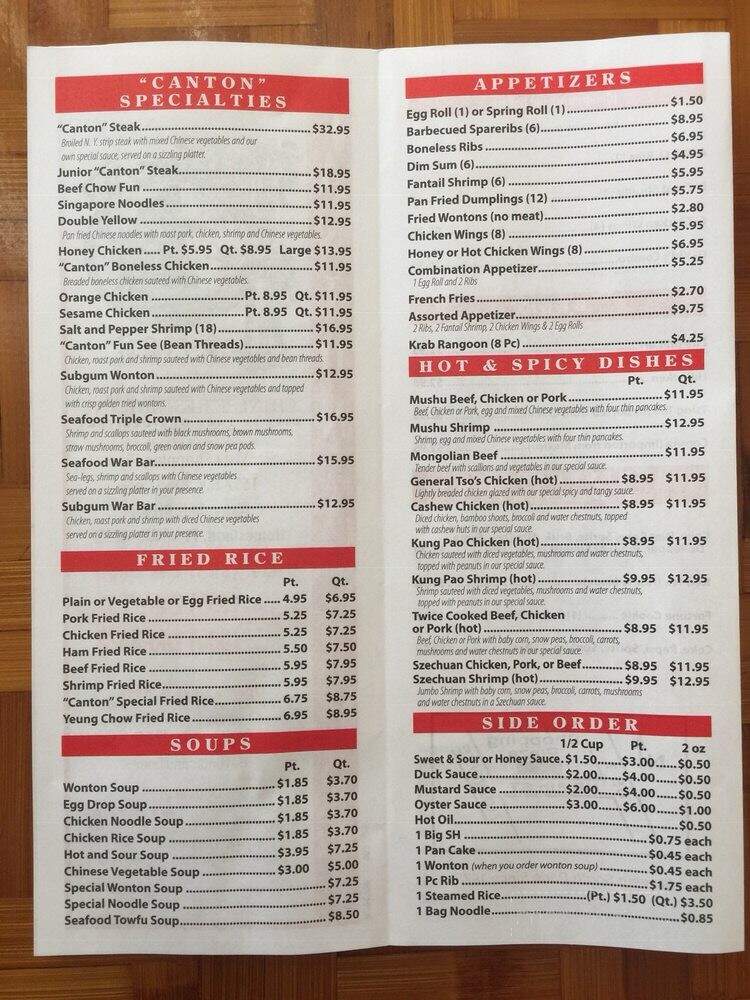Canton Chinese Restaurant - Homestead, FL menu_pic