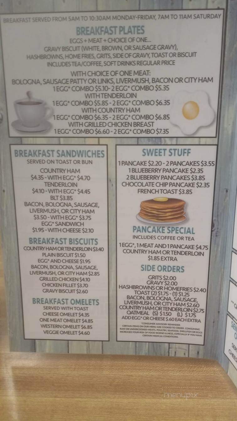 Judy's Cafe - Lenoir, NC menu_pic