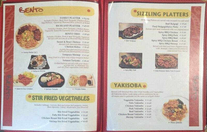 Bento Teriyaki - Richland, WA menu_pic