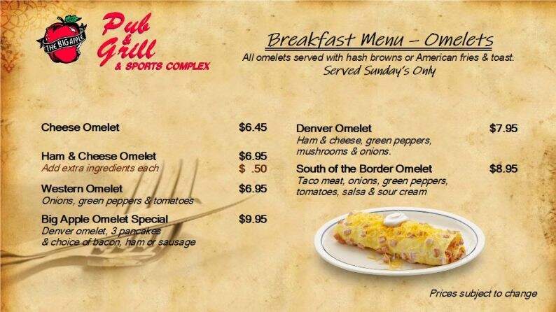 Big Apple Pub & Grill - Manitowoc, WI menu_pic