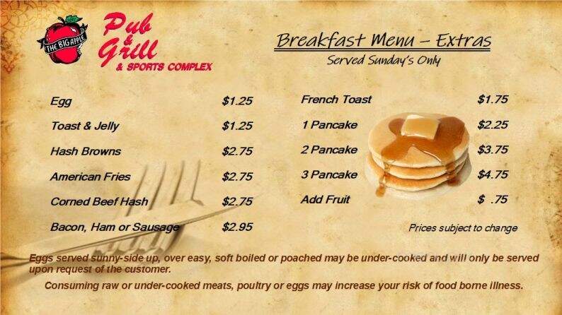 Big Apple Pub & Grill - Manitowoc, WI menu_pic