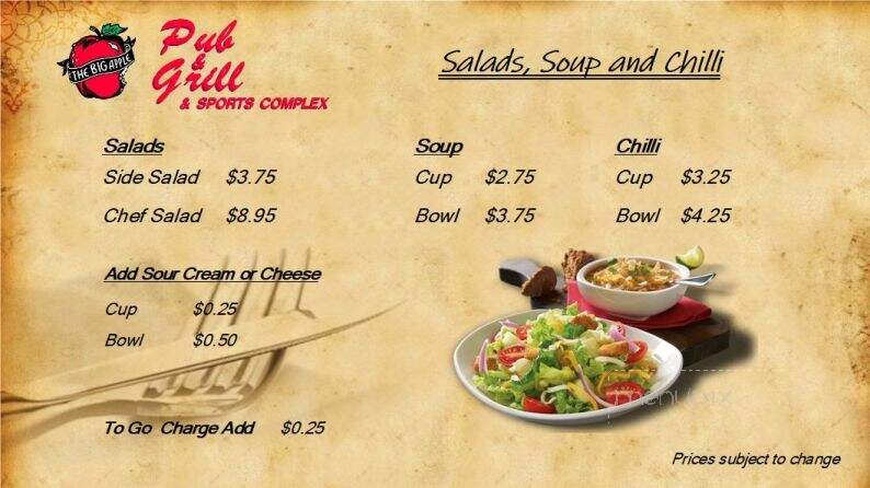 Big Apple Pub & Grill - Manitowoc, WI menu_pic