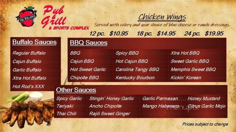 Big Apple Pub & Grill - Manitowoc, WI menu_pic