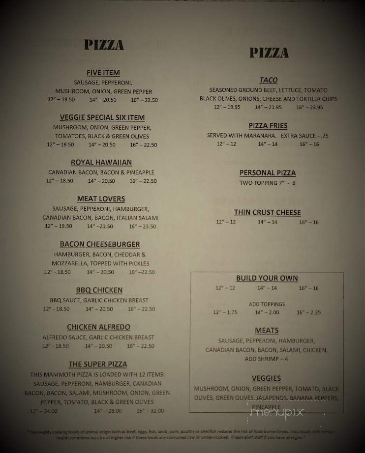 Wilkins Bone Lake Bar & Resort - Luck, WI menu_pic