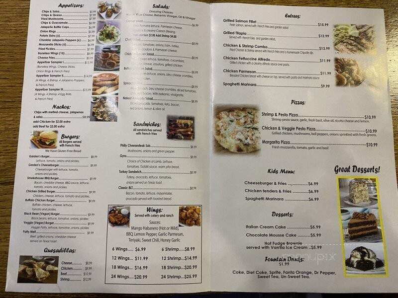 Gardens Bar & Grill - Fort Worth, TX menu_pic