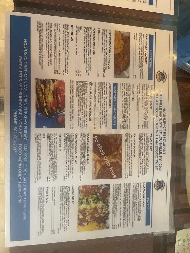 Huge Impact - Louisville, KY menu_pic