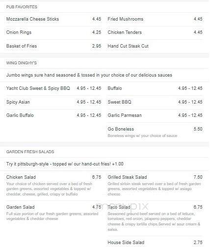 Yacht Club - Ripley, WV menu_pic