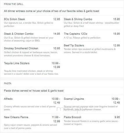 Yacht Club - Ripley, WV menu_pic