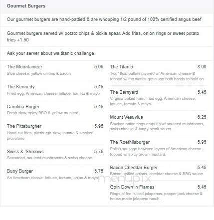 Yacht Club - Ripley, WV menu_pic
