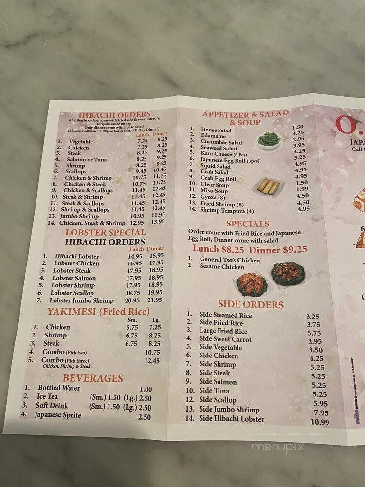 OEC Japanese Express - Ridgeland, MS menu_pic