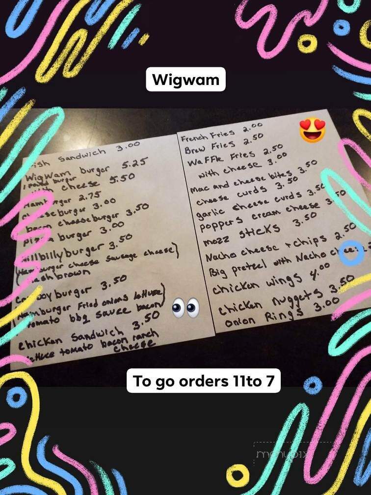Wigwam Inn - Rosholt, WI menu_pic