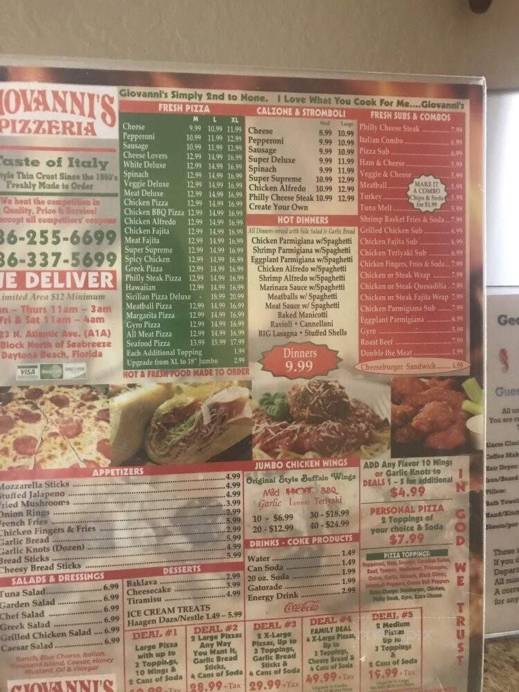 Don Giovanni's Pizza House - Daytona Beach, FL menu_pic