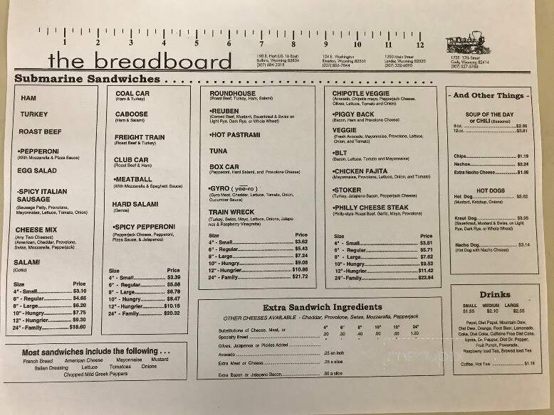 Breadboard - Buffalo, WY menu_pic