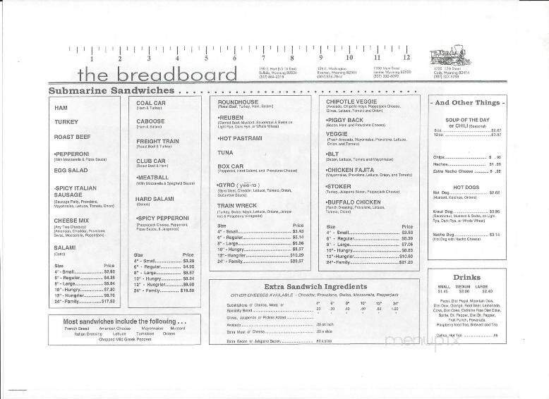Breadboard - Buffalo, WY menu_pic