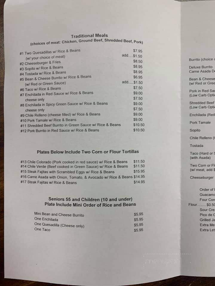 Cristina's - Crescent City, CA menu_pic
