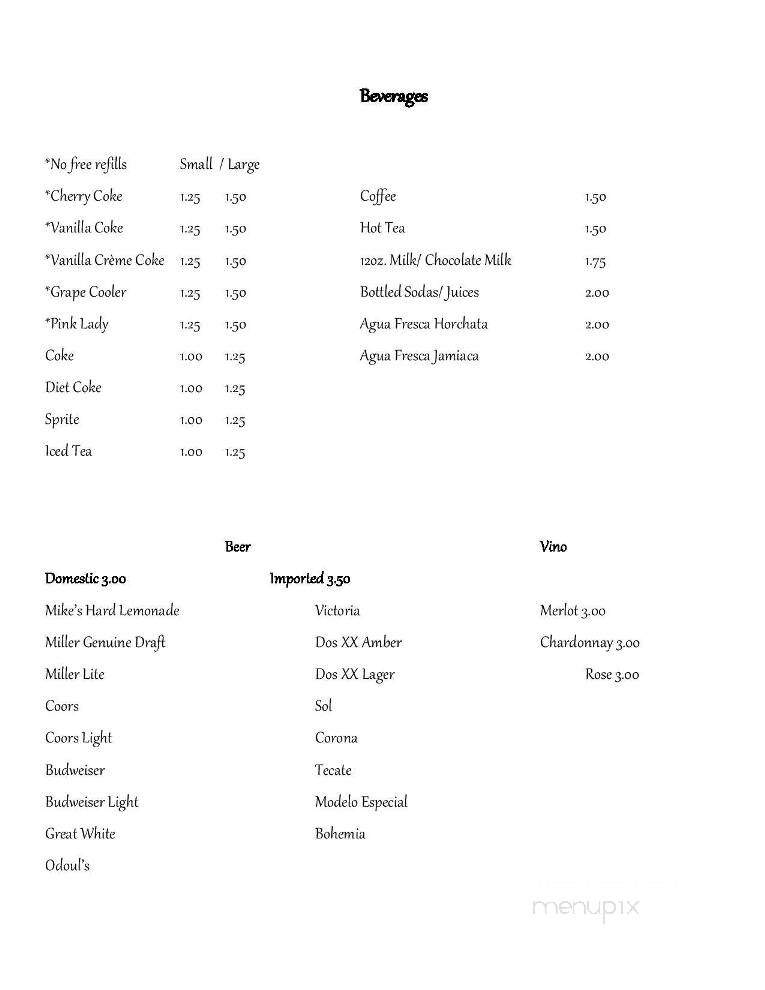 Cristina's - Crescent City, CA menu_pic