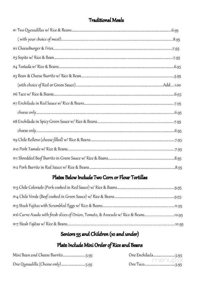 Cristina's - Crescent City, CA menu_pic