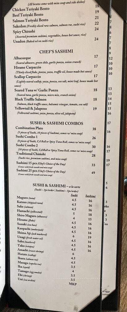 Tamashi Japanese Restaurant - Albuquerque, NM menu_pic