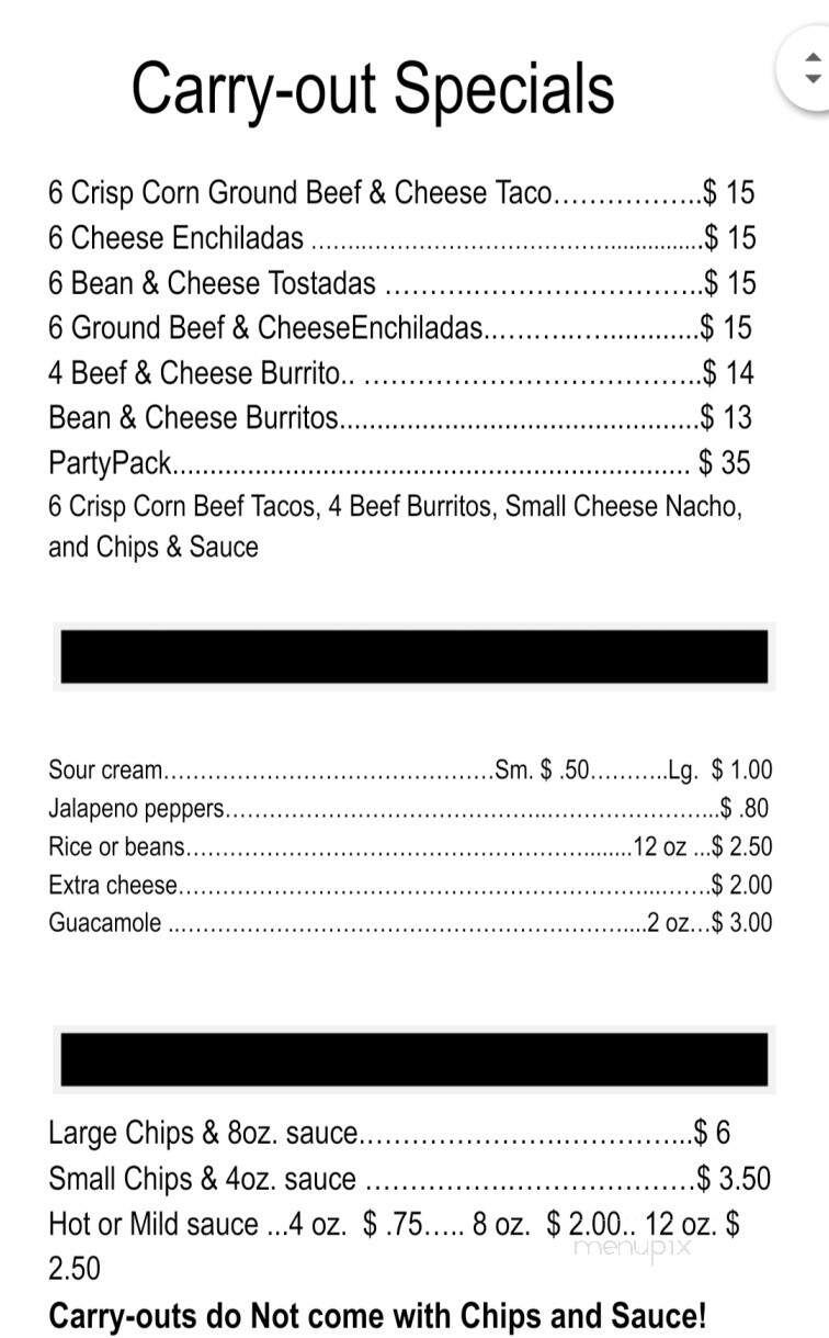 Mexicali and More - Howell, MI menu_pic
