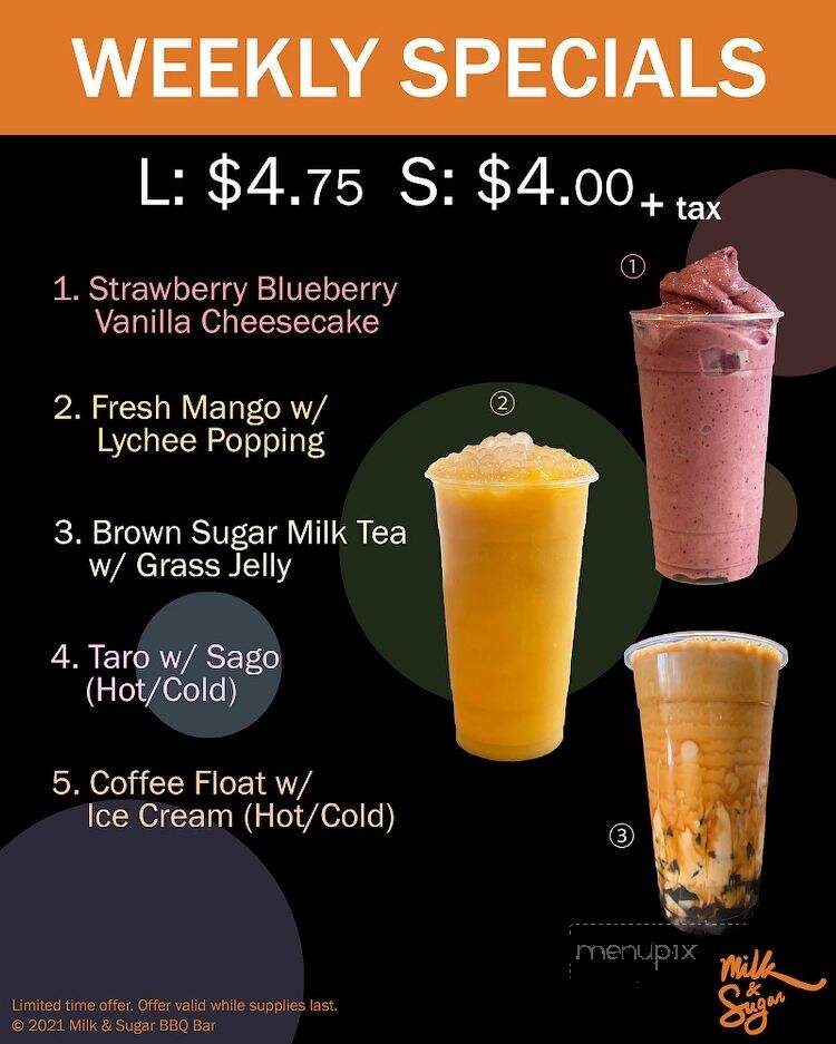 Milk & Sugar BBQ Bar - Vancouver, BC menu_pic