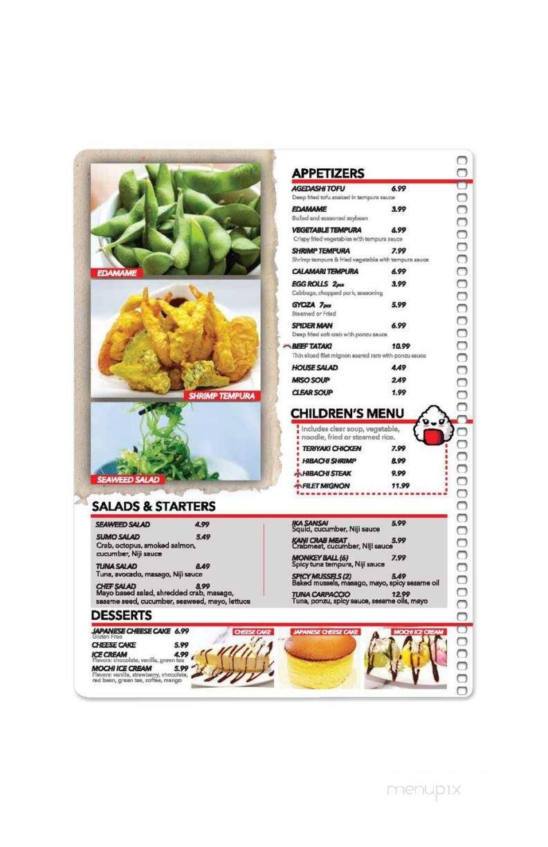 Niji Sushi Bar & Grill - Springfield, MO menu_pic