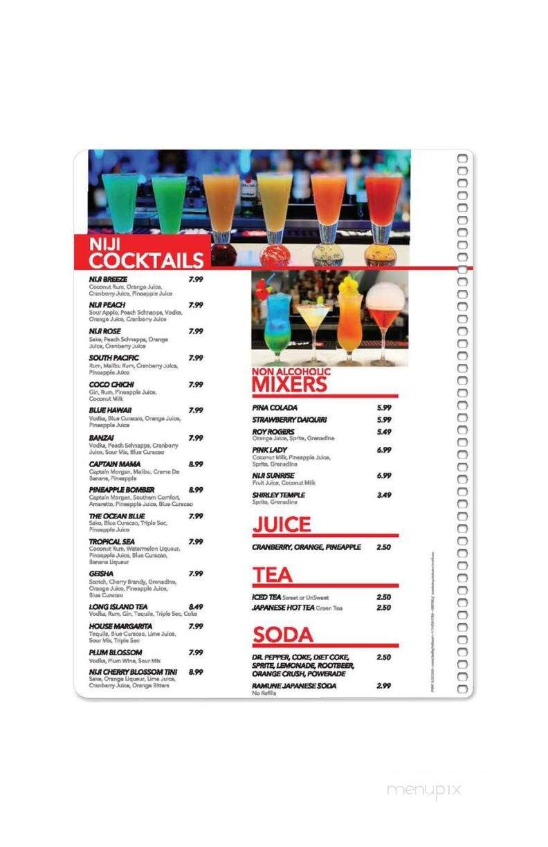 Niji Sushi Bar & Grill - Springfield, MO menu_pic