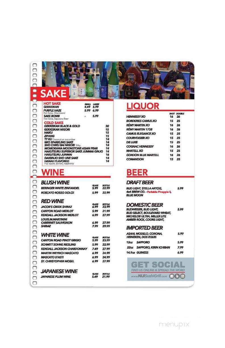 Niji Sushi Bar & Grill - Springfield, MO menu_pic