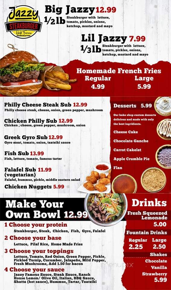 Jazzy Steakburger - Carleton, MI menu_pic