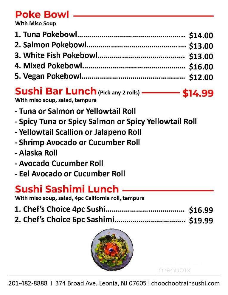Choo Choo Train - Leonia, NJ menu_pic