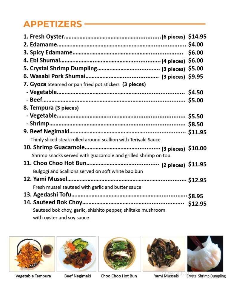 Choo Choo Train - Leonia, NJ menu_pic