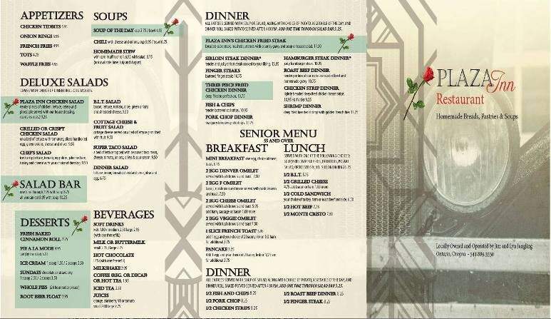 Plaza Inn Restaurant - Ontario, OR menu_pic