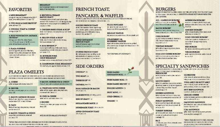 Plaza Inn Restaurant - Ontario, OR menu_pic
