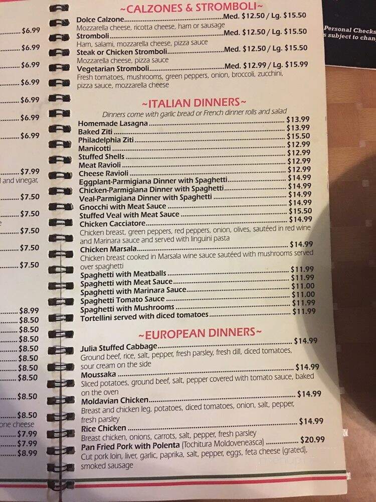 Dolce - Hagerstown, MD menu_pic