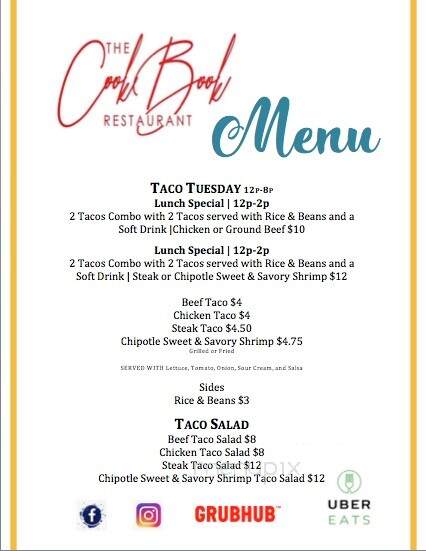 The Cookbook Restaurant - Jacksonville, FL menu_pic