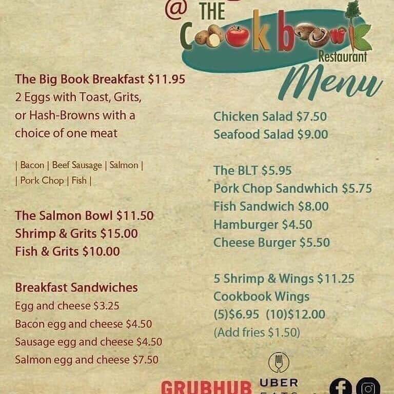 The Cookbook Restaurant - Jacksonville, FL menu_pic