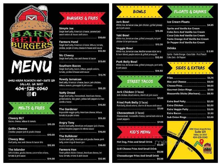 Barn Belly Burgers - Aragon, GA menu_pic